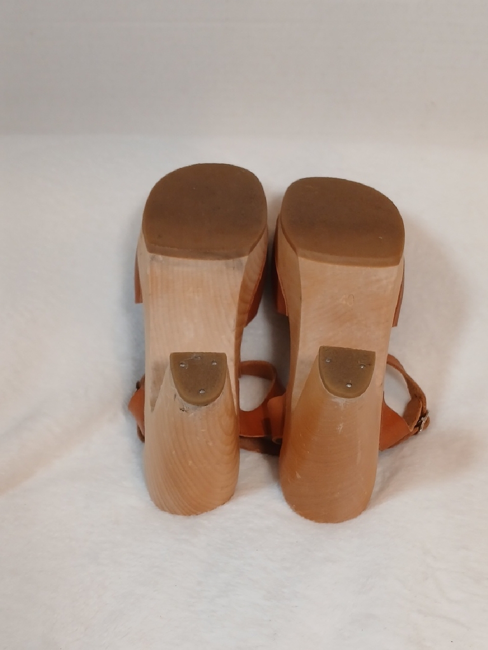 Swedish Hasbeen T Strap Sky High Clogs Sz 40 - Picture 9 of 11